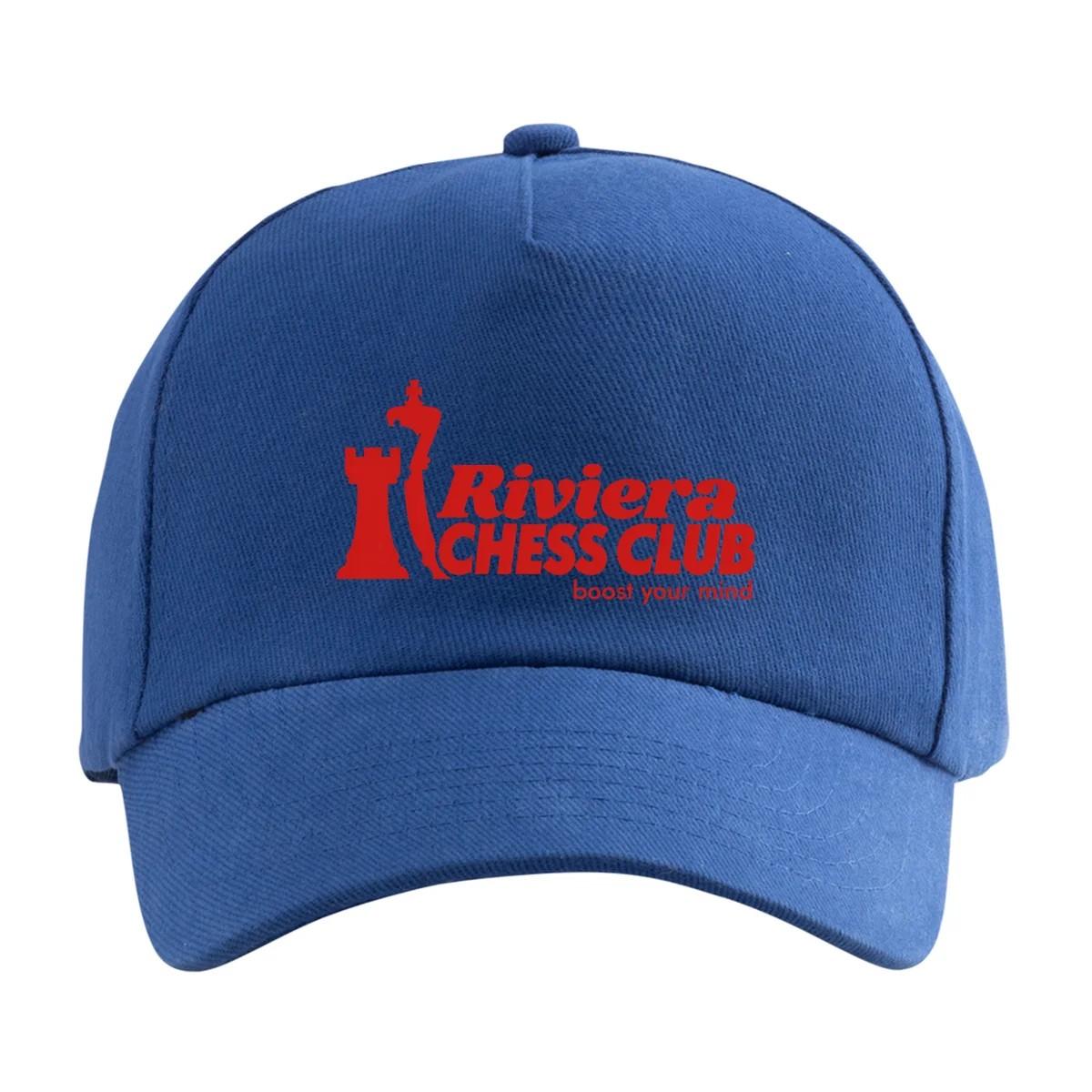Casquette bleu roi brodée du logo rouge Riviera Chess Club
